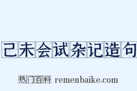 己未会试杂记造句是什么意思的图片